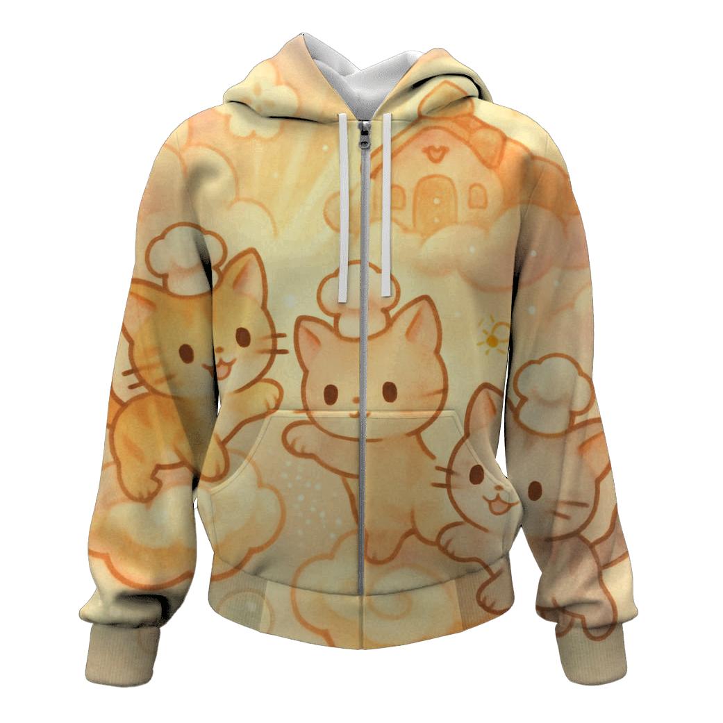 Sunrise Cloud Bakery Kittens embroidered hoodies