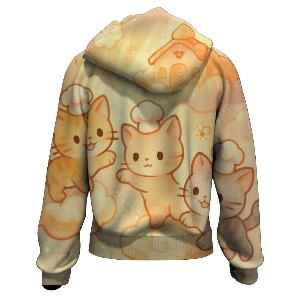 Sunrise Cloud Bakery Kittens embroidered hoodies