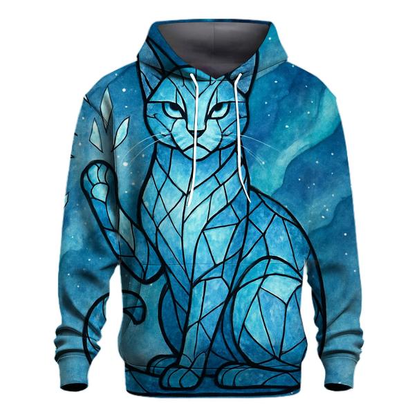 Aurora Glass Guardian Cat embroidered hoodies