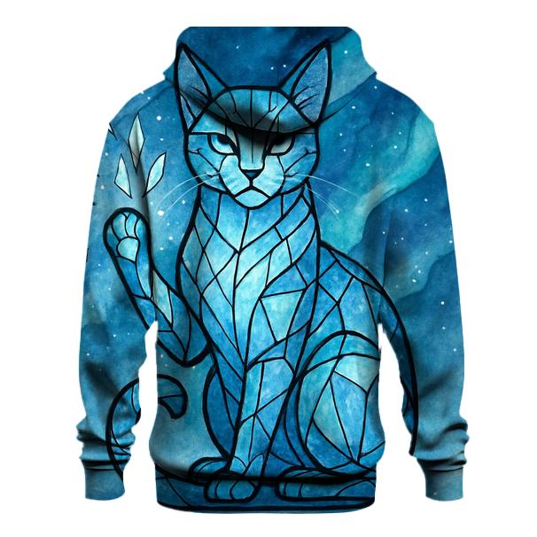 Aurora Glass Guardian Cat embroidered hoodies