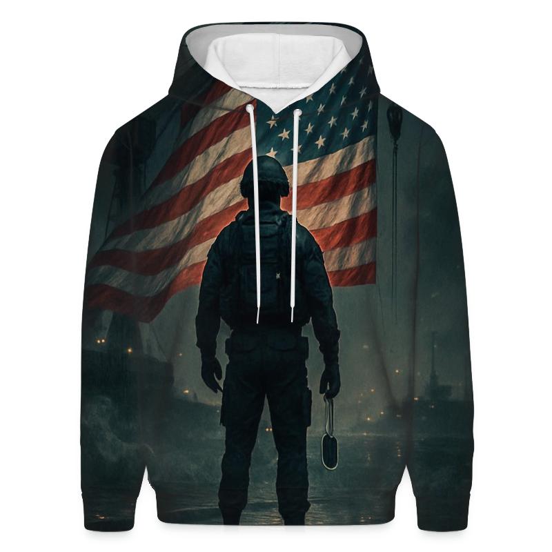 Harbor Vigil Flag Reflection designer hoodies
