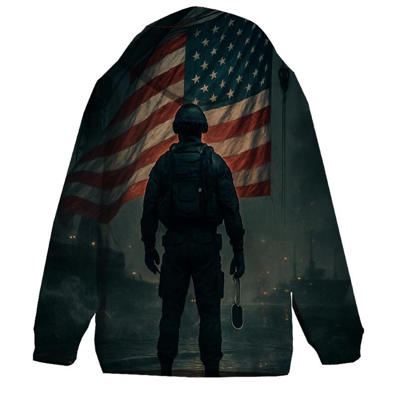 Harbor Vigil Flag Reflection designer hoodies