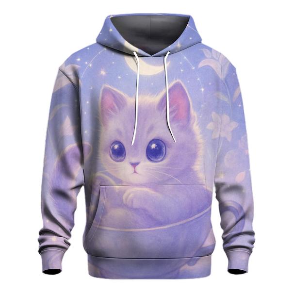 Moonlit Teacup Kitten Constellation premium hoodies