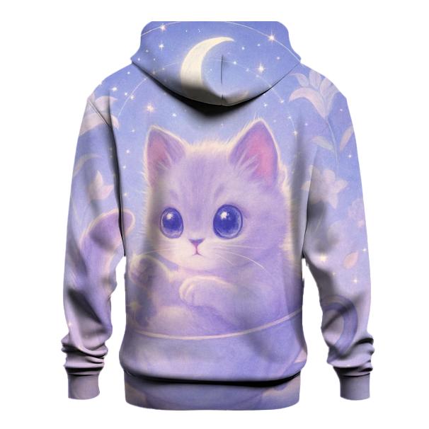 Moonlit Teacup Kitten Constellation premium hoodies