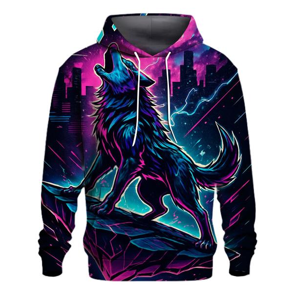 Neon Rift Howl Wolf heavyweight hoodies