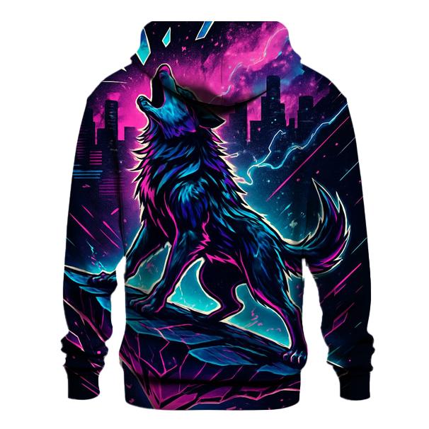 Neon Rift Howl Wolf heavyweight hoodies