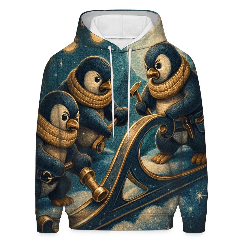 Midnight Sleigh Repair Crew Of Penguins custom hoodies