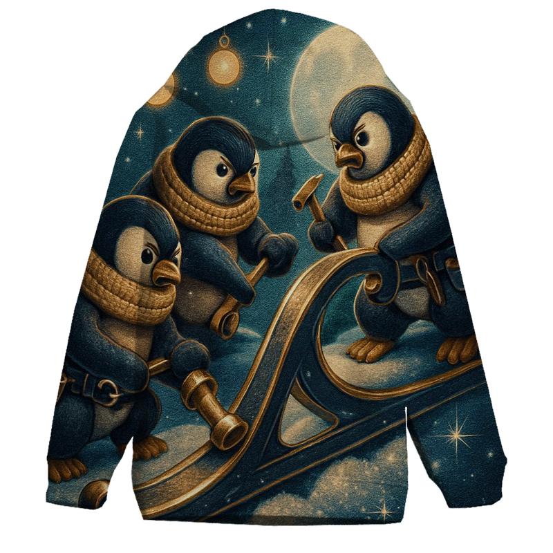 Midnight Sleigh Repair Crew Of Penguins custom hoodies