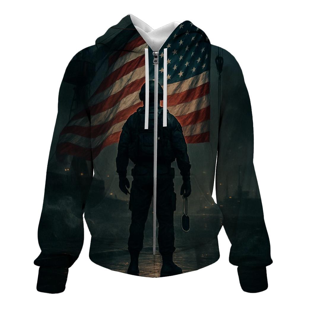 Harbor Vigil Flag Reflection custom hoodies