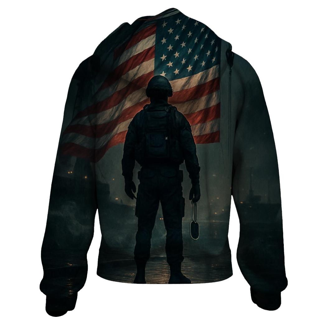 Harbor Vigil Flag Reflection custom hoodies