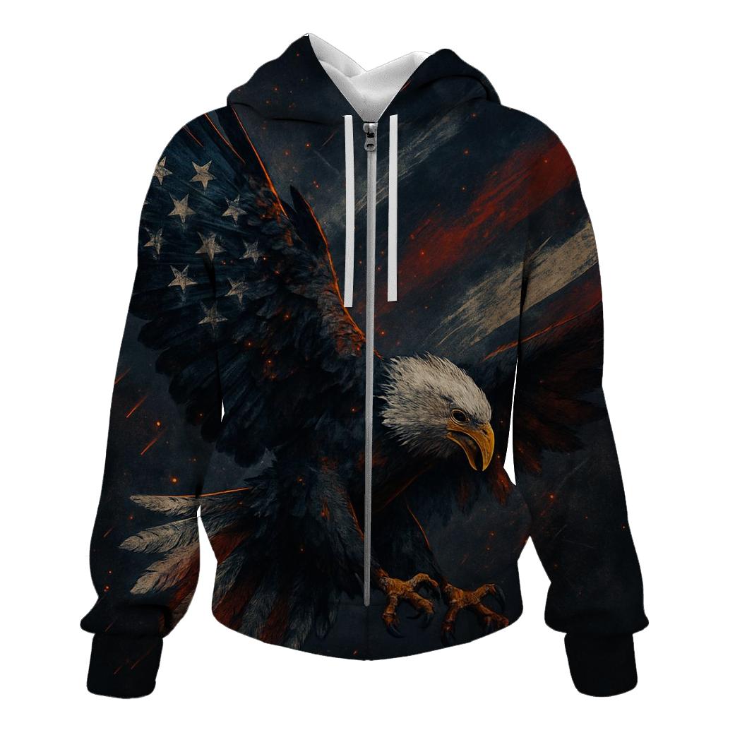 Eagle Over Ember Stripes designer hoodies