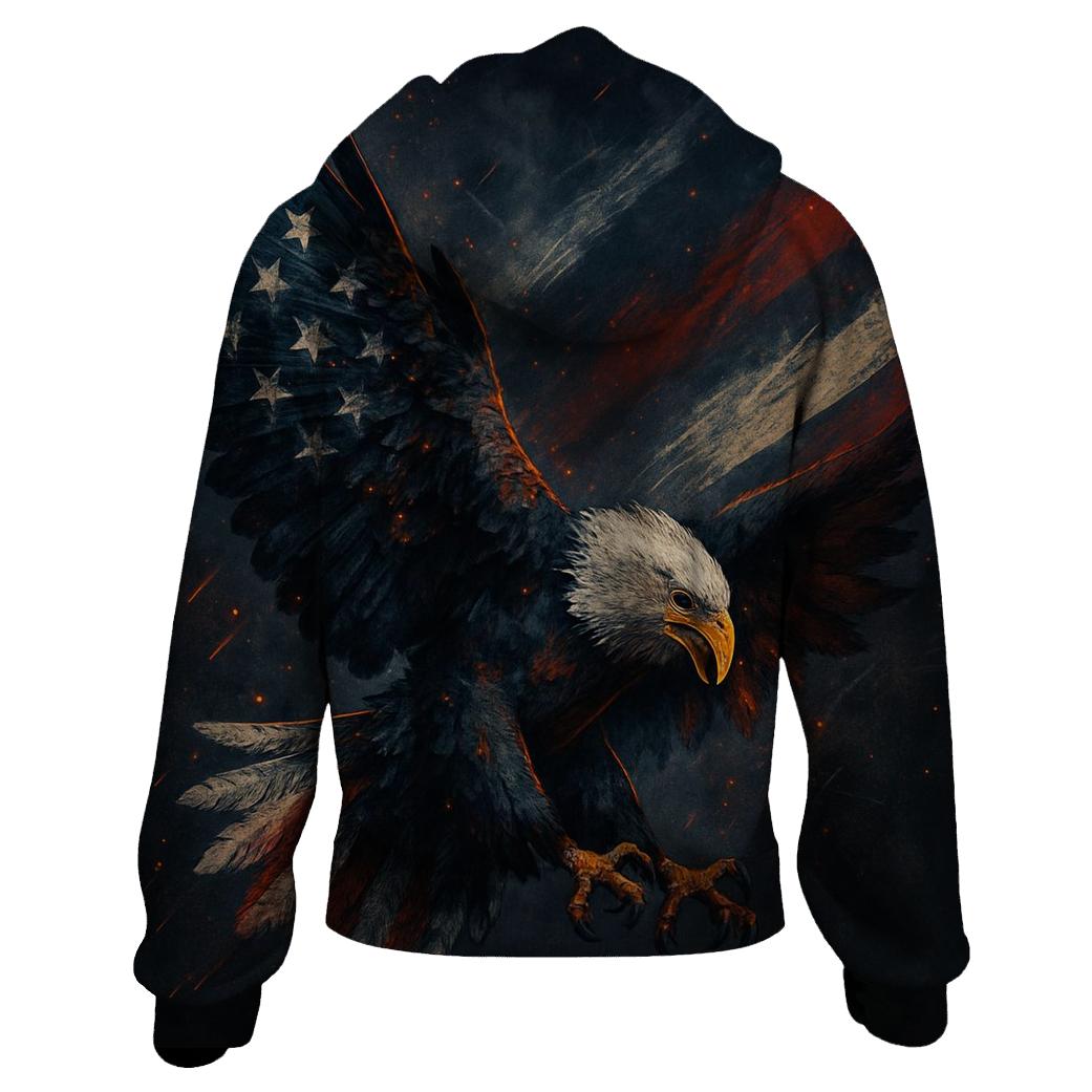 Eagle Over Ember Stripes designer hoodies