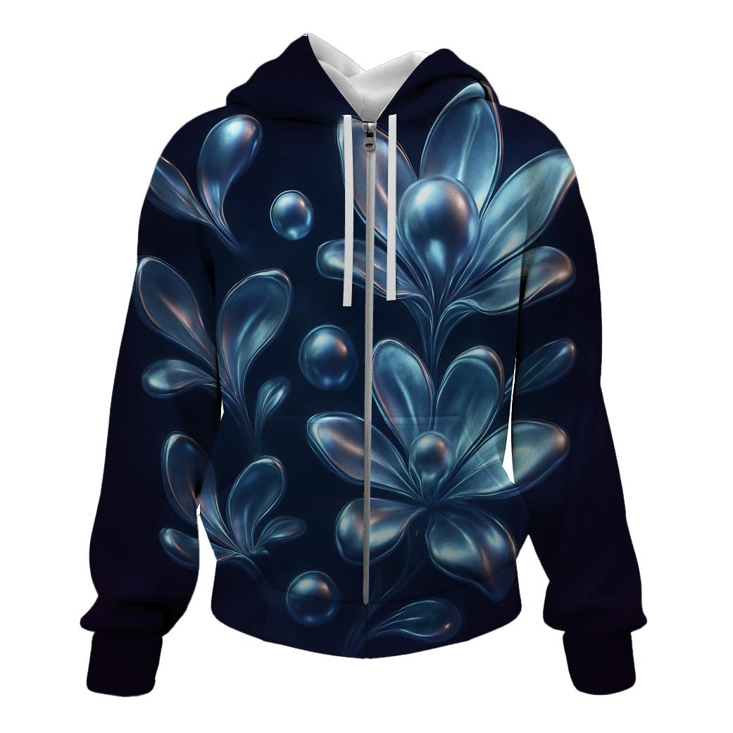 Chrome Bloom Gravity Garden graphic hoodies