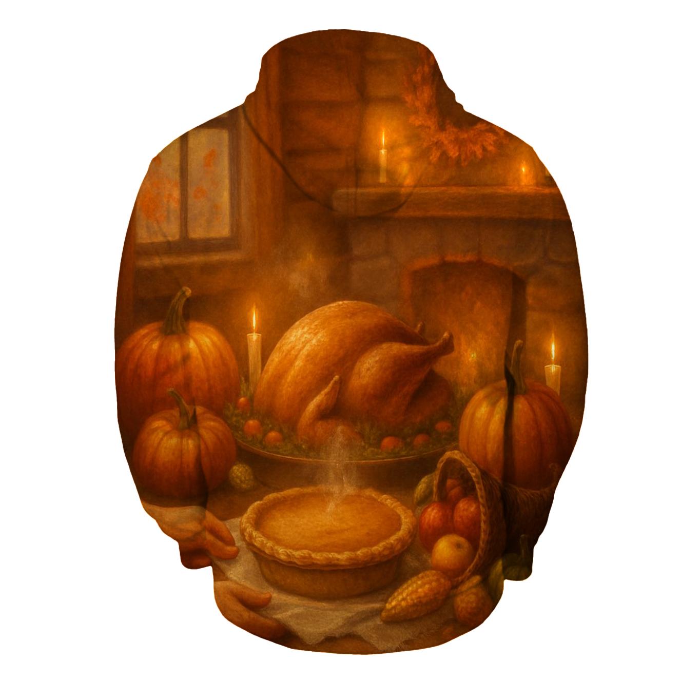 Candlelit Cornucopia Cabin Supper heavyweight hoodies