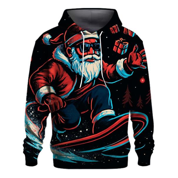 Neon Snowstorm Santa Rider hoodies fashion