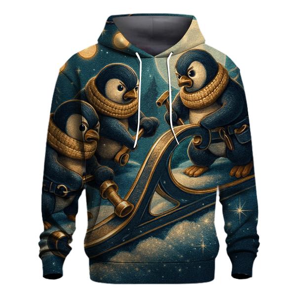 Midnight Sleigh Repair Crew Of Penguins hoodie styles