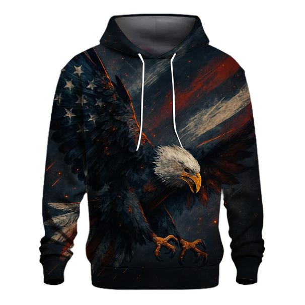 Eagle Over Ember Stripes embroidered hoodies