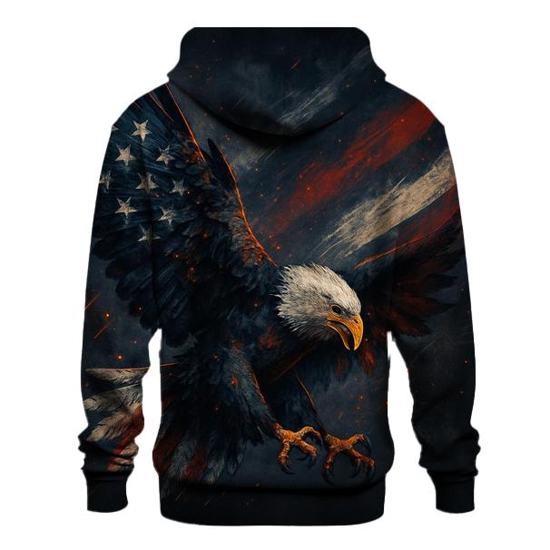 Eagle Over Ember Stripes embroidered hoodies