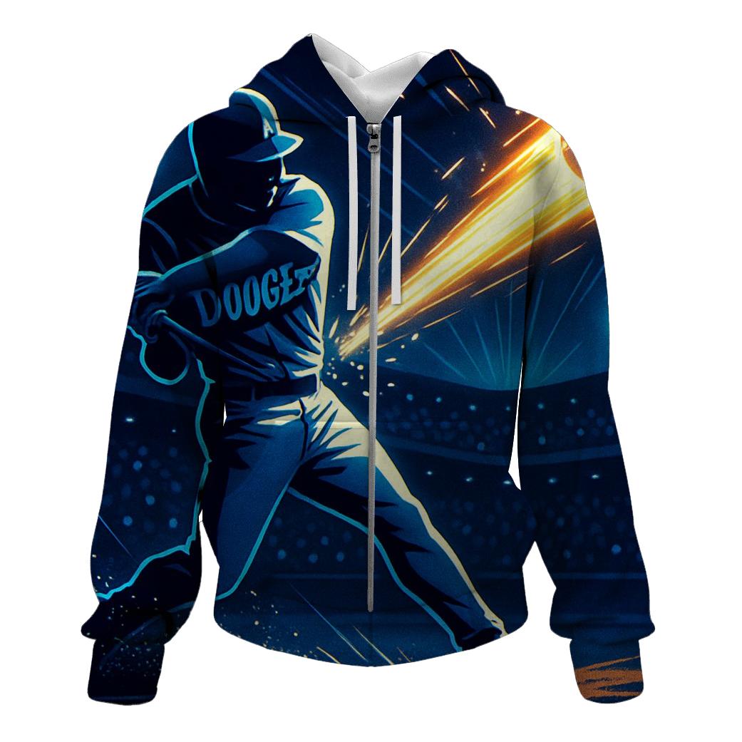 Neon Rally Burst Through The Night Stadium embroidered hoodies