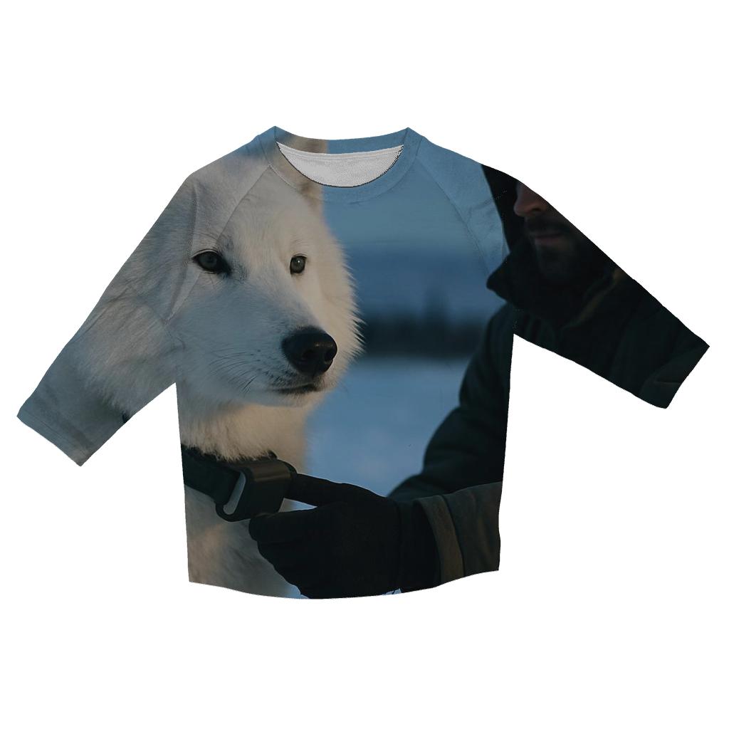 Arctic Wolf Under Boreal Research Collar Check printed three quarter sleeve shirts