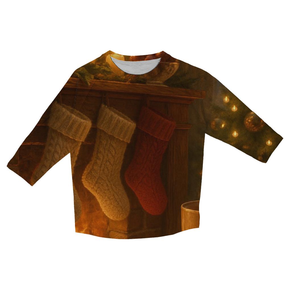 Candlelight On The Evergreen Mantel stylish quarter sleeve tops