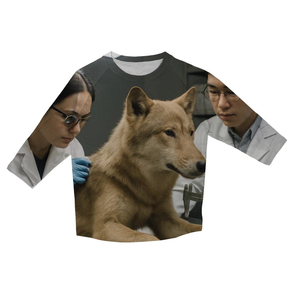 Hokkaido Wolf Exhibit Fur Study In Museum Conservation Lab trendy 3/4 sleeve tops