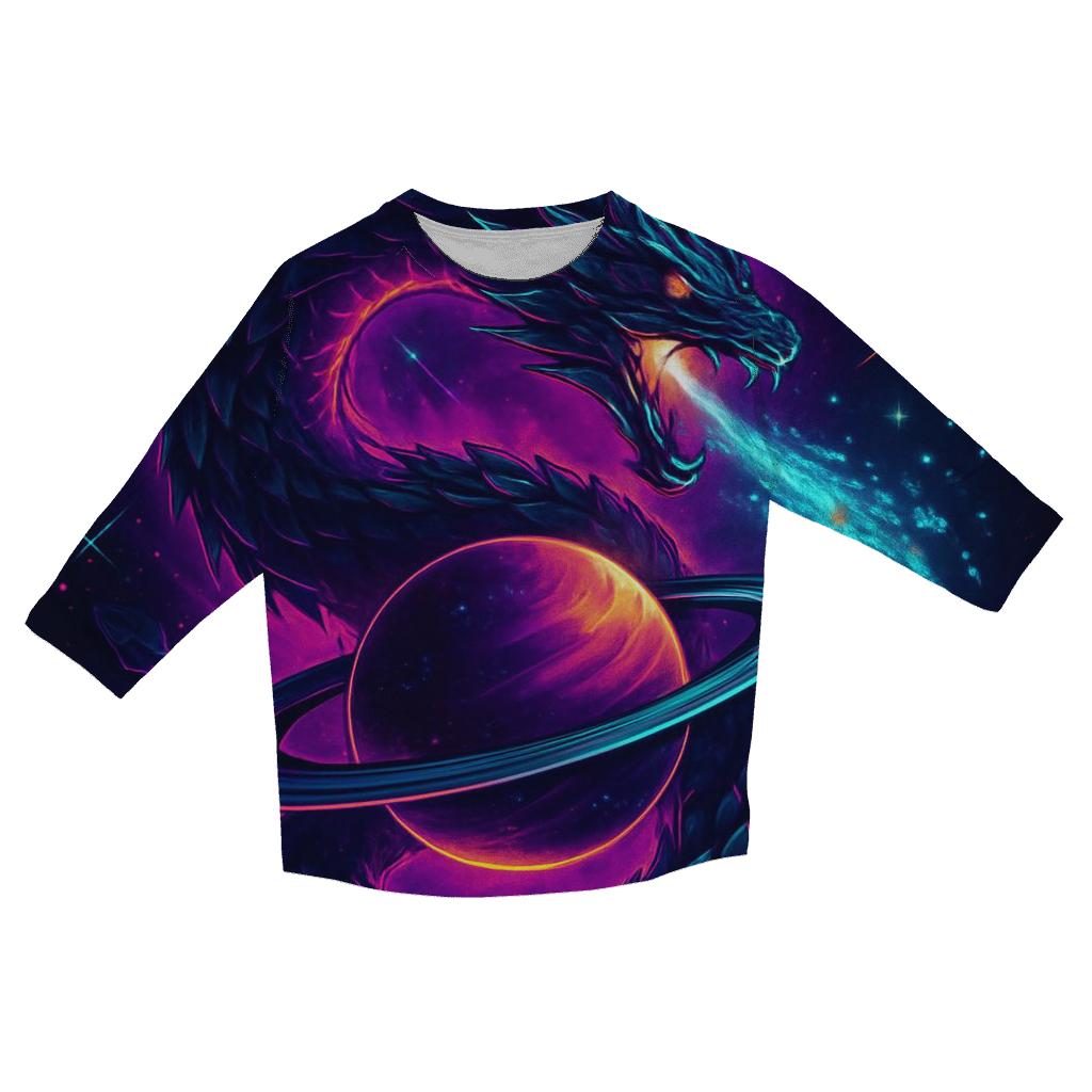 Forge Of The Aurora Serpent printed three quarter sleeve shirts