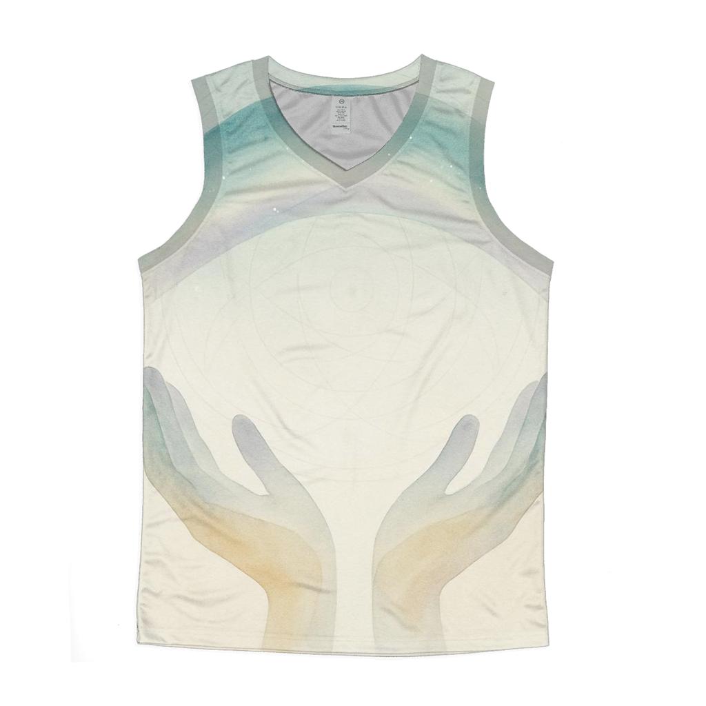 Quiet Aurora Prayer Hands sports performance tank tops