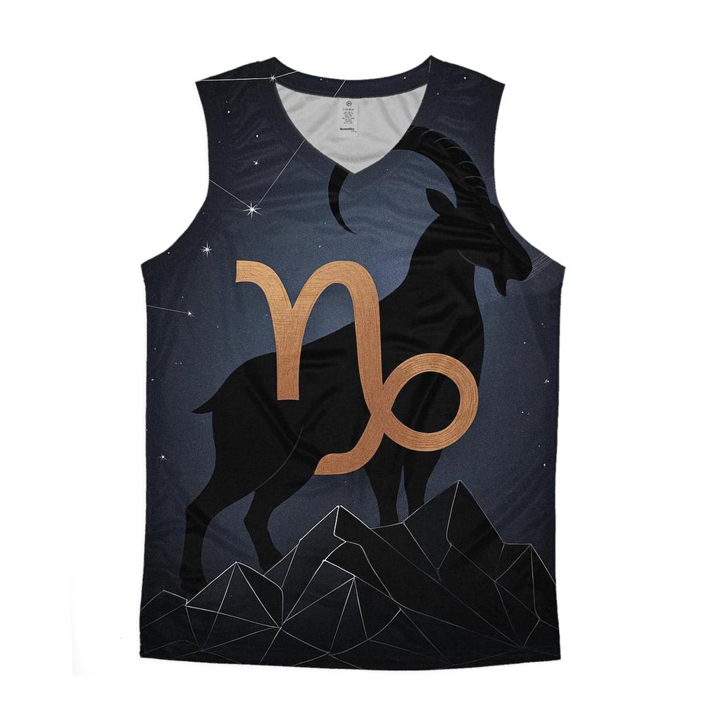 Capricorn Saturnian Mountain Goat Constellation trendy fitted tank tops