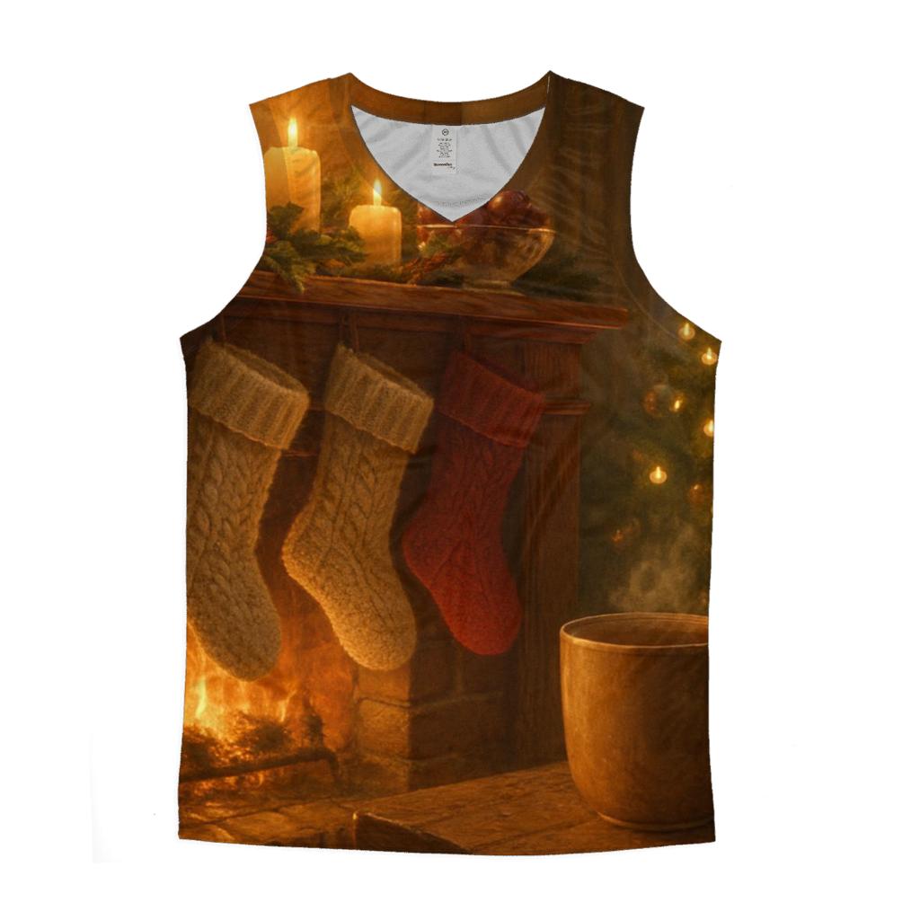 Candlelight On The Evergreen Mantel personalized athletic tanks