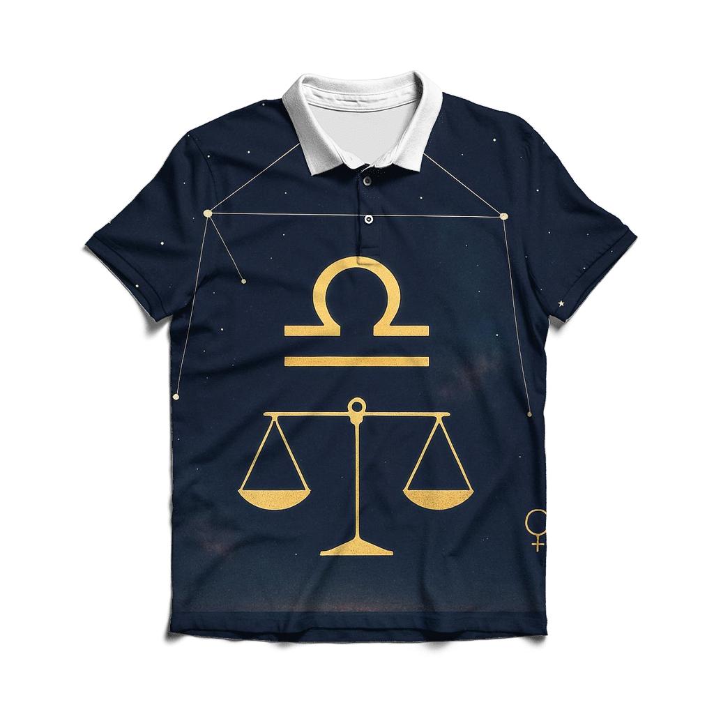 Libra Equinox Star Chart Scales classic pique polos