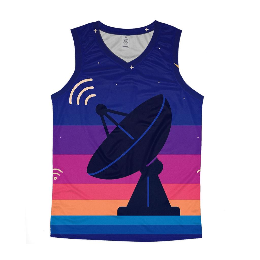 Satellite Dish Horizon Stripes trendy fitted tank tops