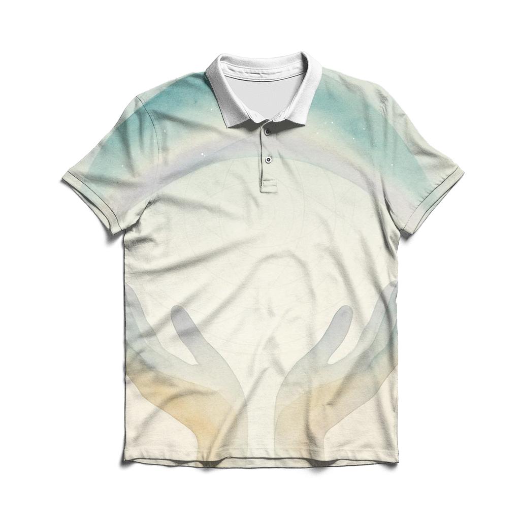 Quiet Aurora Prayer Hands personalized polo shirts