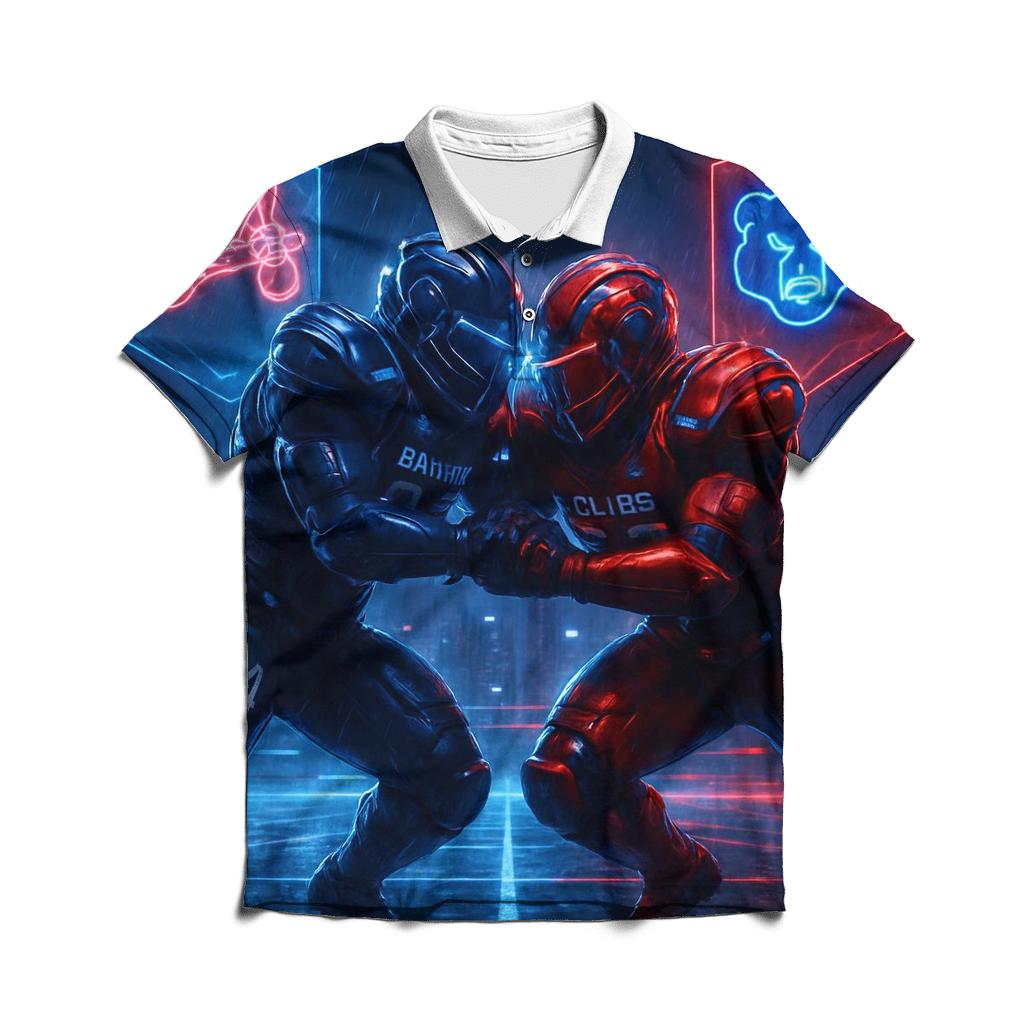 Neon Skyline Scrimmage Braves Vs Cubs custom polo shirts