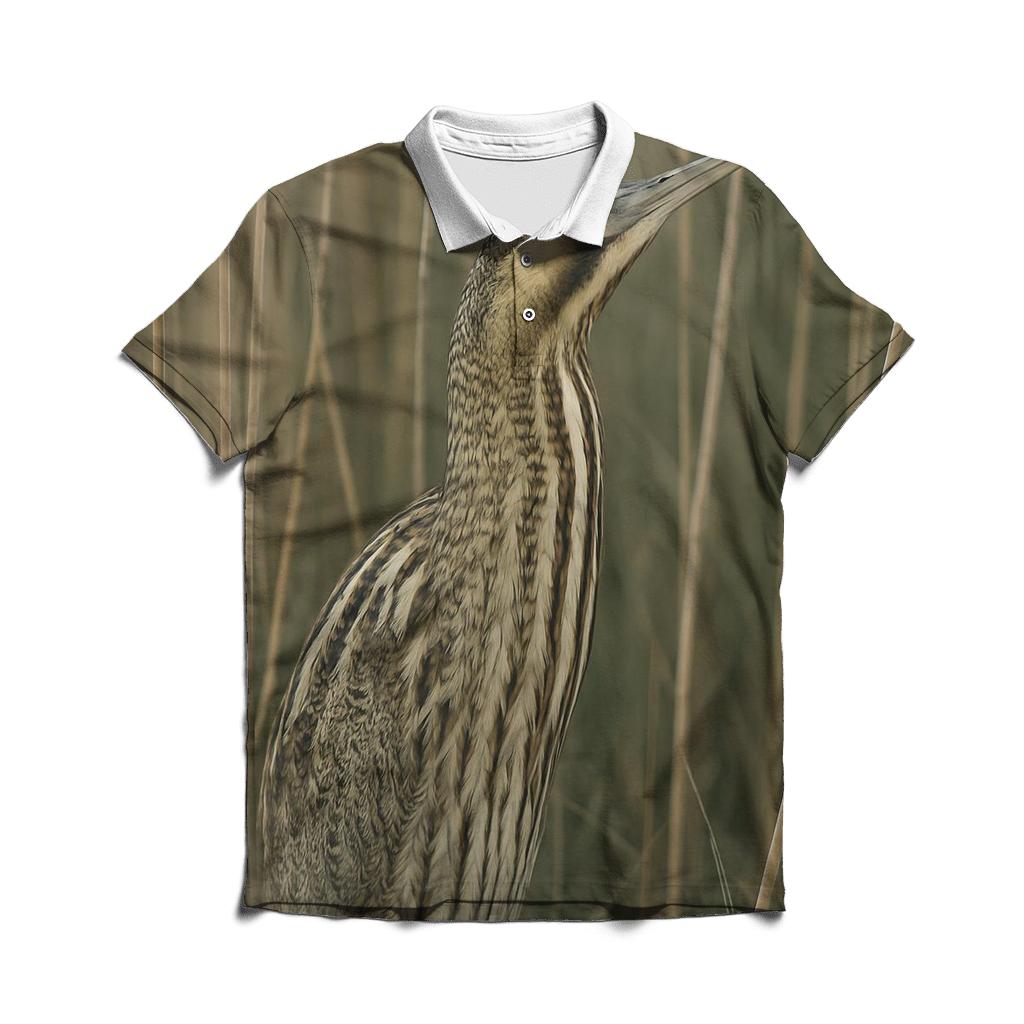 Reedbed Whisper  Eurasian Bittern personalized polo shirts