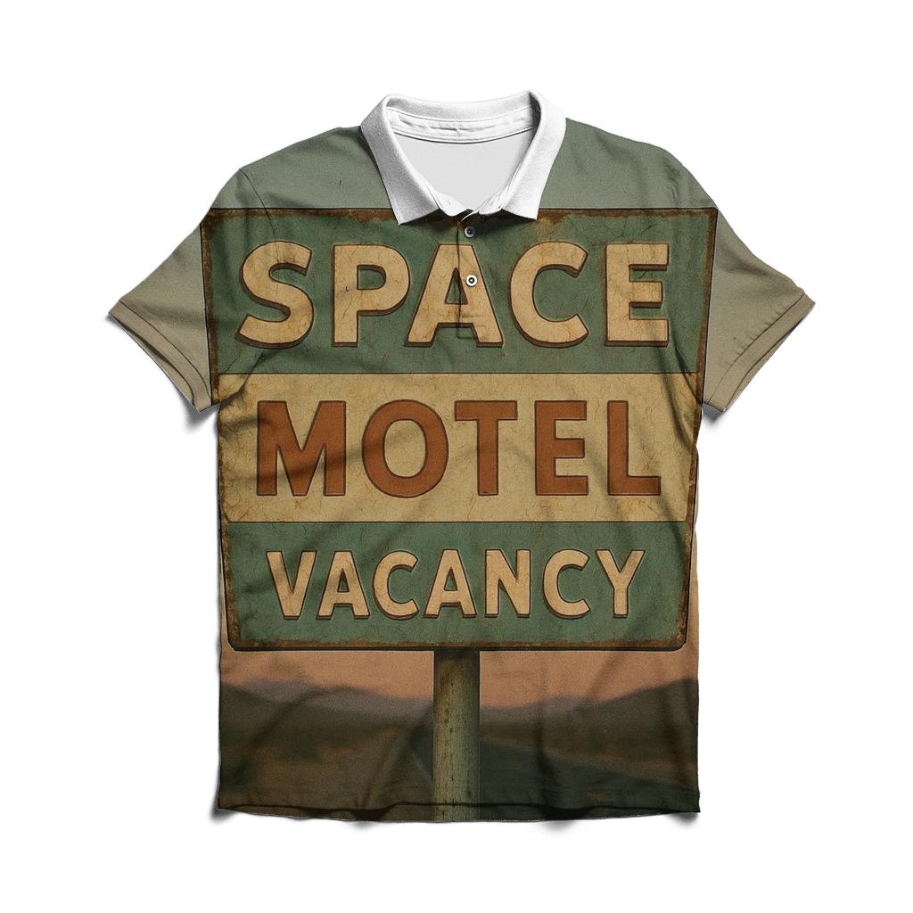 Faded Space Motel Vacancy Sign stylish collar polo tees