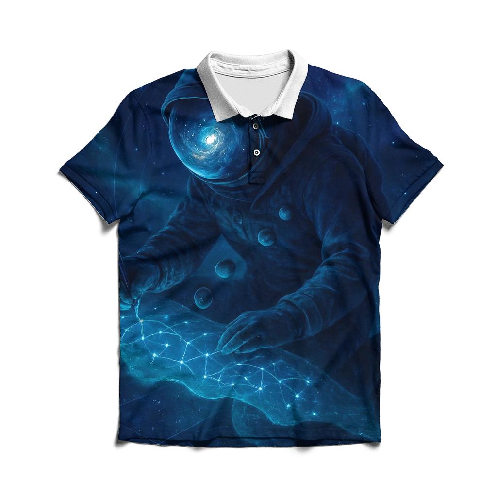 The Luminous Cartographer Of Spiral Seas classic pique polos