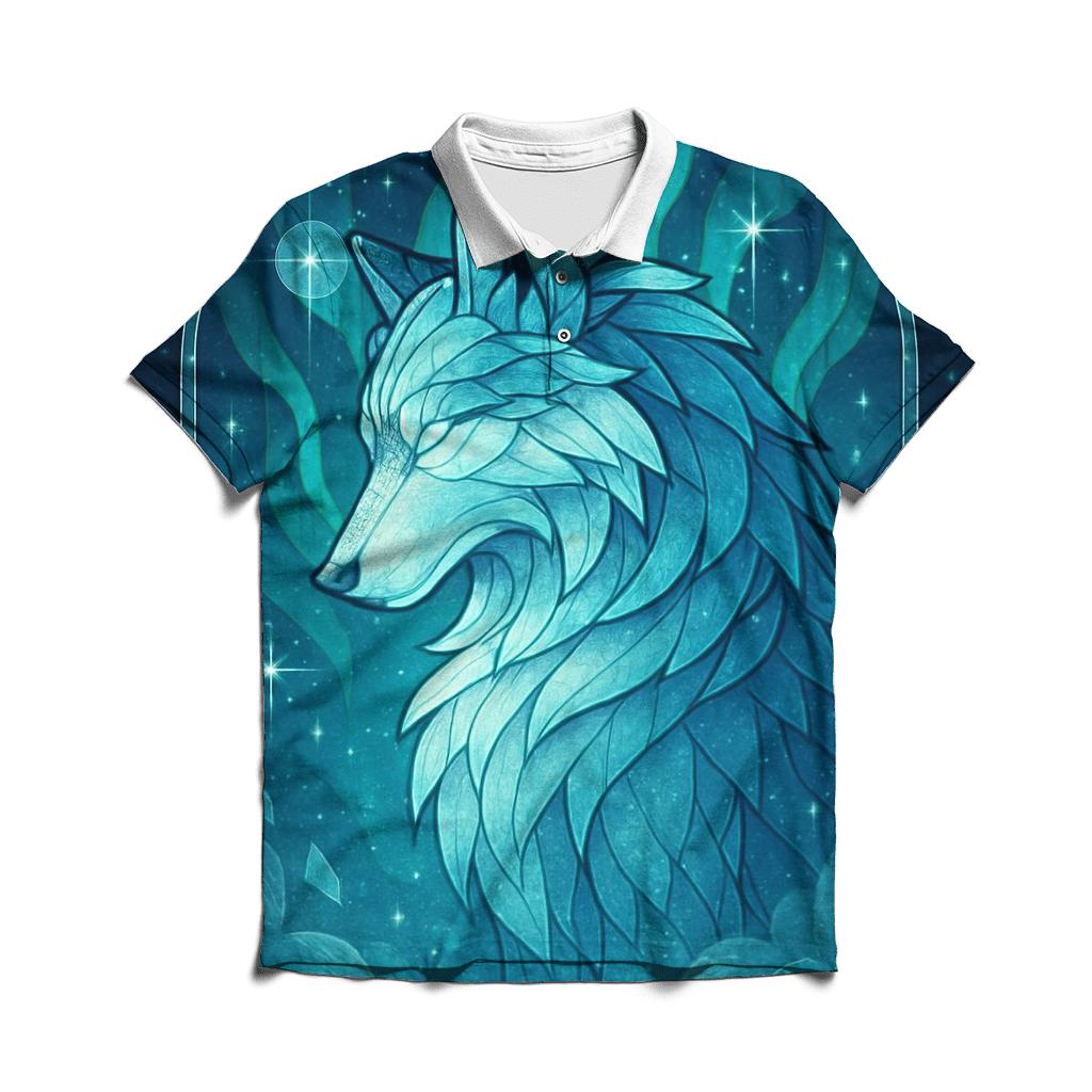Cathedral Of The Aurora Wolf classic pique polos