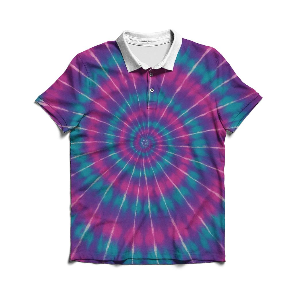 Nebula Spiral Overdye Whirlpool premium cotton polo shirts