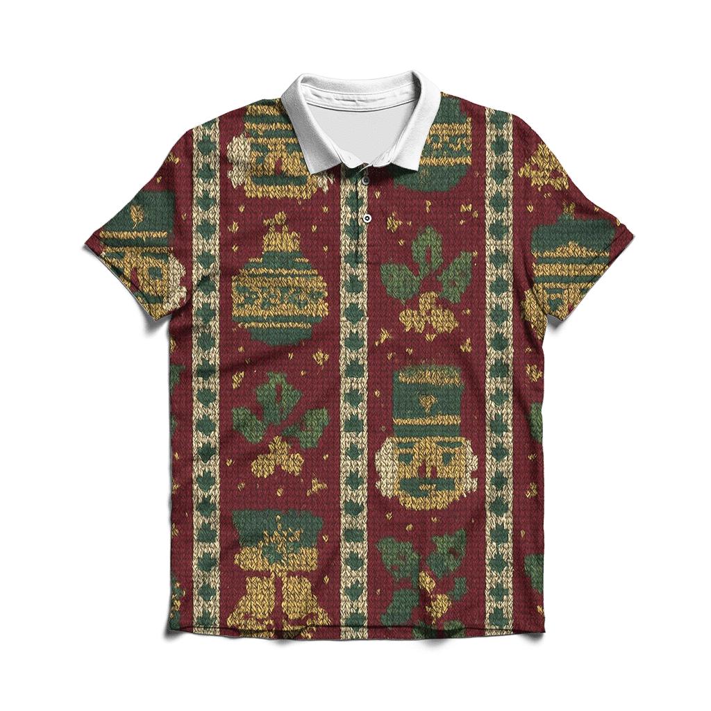 Nutcracker Ornament Ladder Stripe Design designer slim fit polos