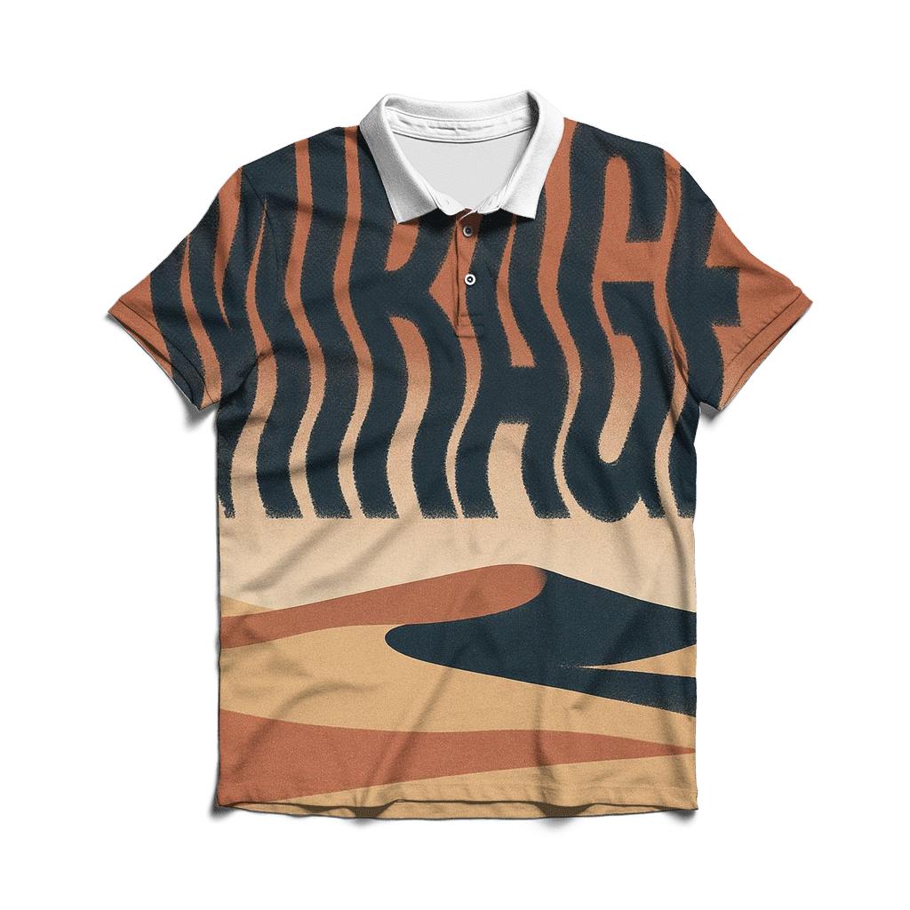 Desert Moon Typography Mirage personalized polo shirts