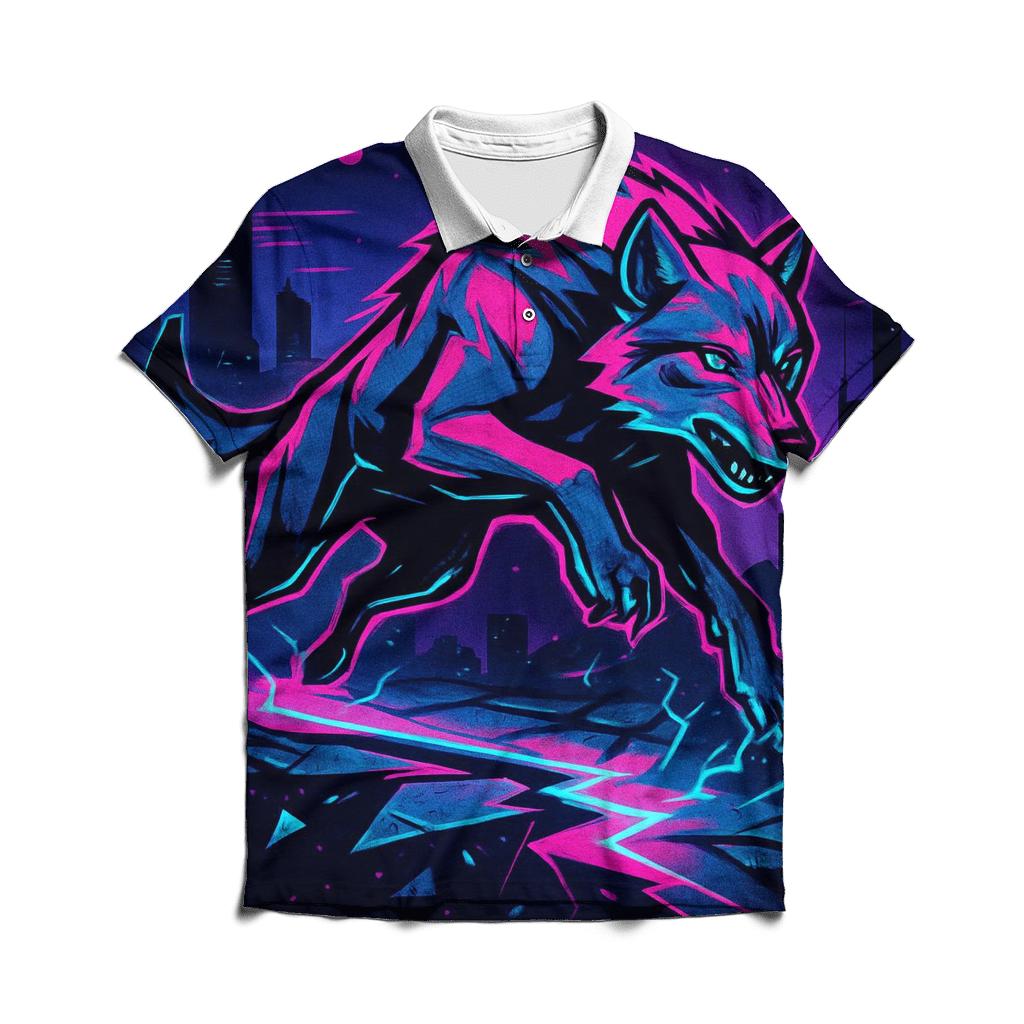 Neon Rift Howlrunner embroidered polo tops