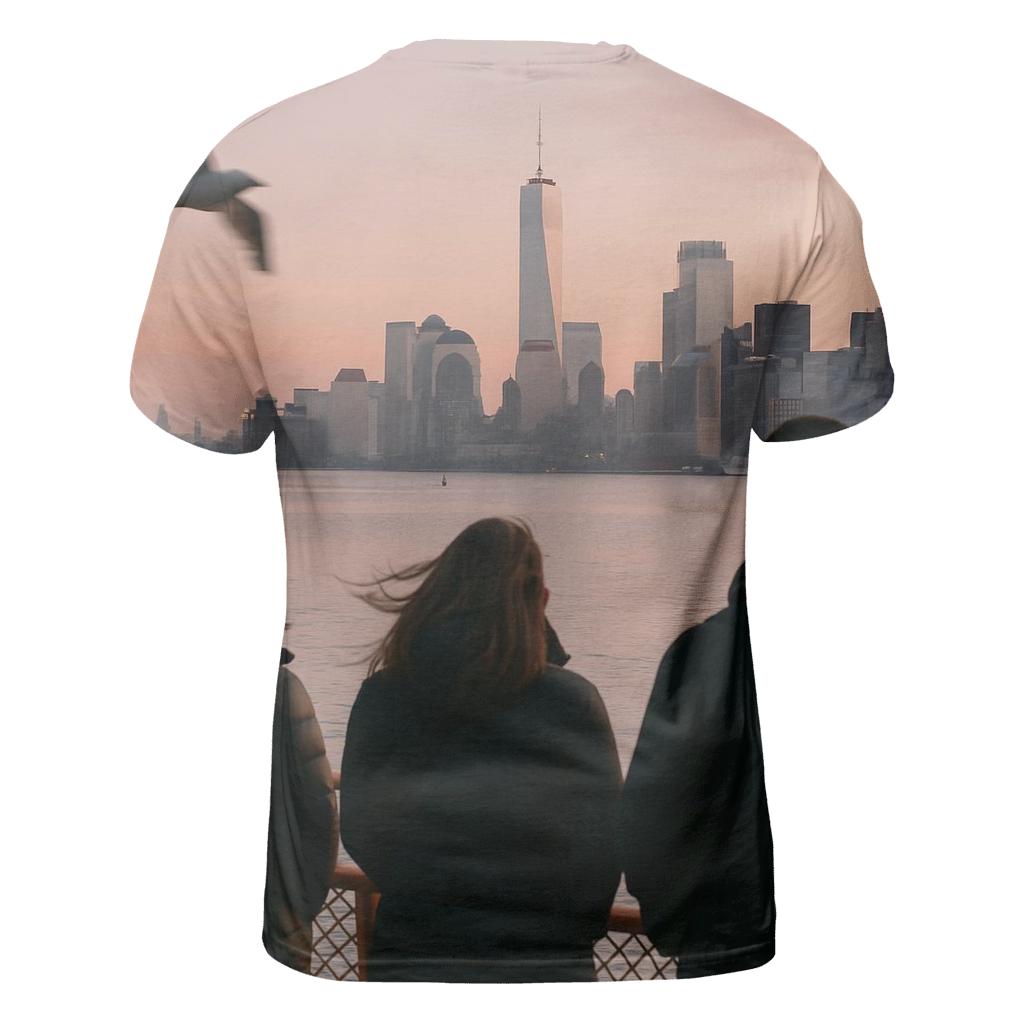 Civic Dawn Over Manhattan From The Staten Island Ferry artistic all-over print tops