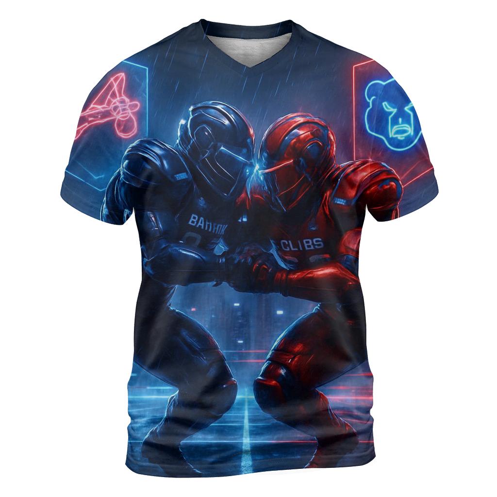 Neon Skyline Scrimmage Braves Vs Cubs trendy printed shirt styles