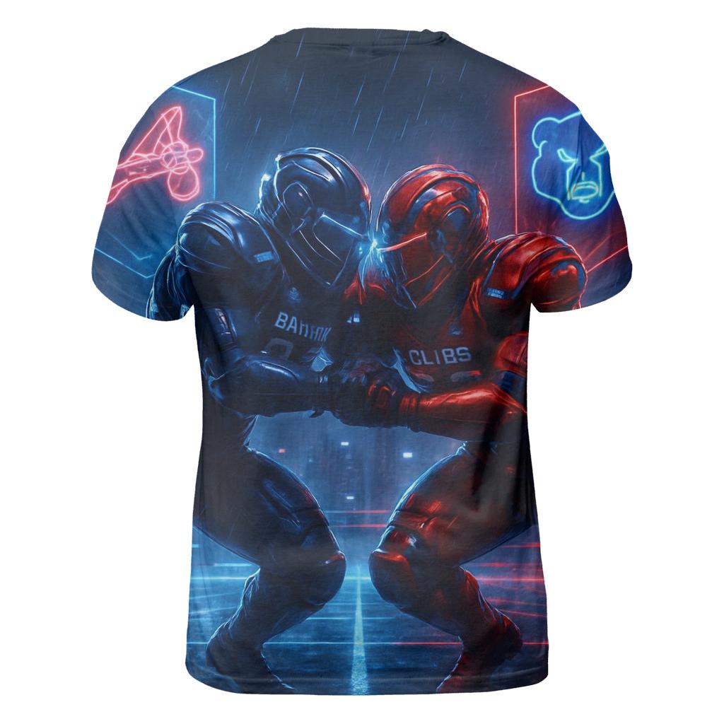 Neon Skyline Scrimmage Braves Vs Cubs trendy printed shirt styles