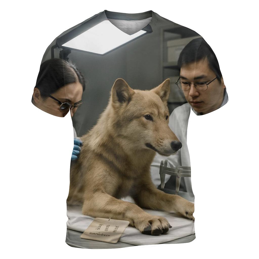 Hokkaido Wolf Exhibit Fur Study In Museum Conservation Lab artistic all-over print tops