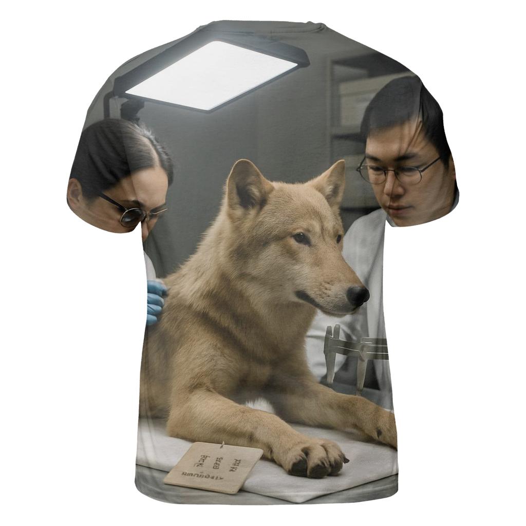 Hokkaido Wolf Exhibit Fur Study In Museum Conservation Lab artistic all-over print tops