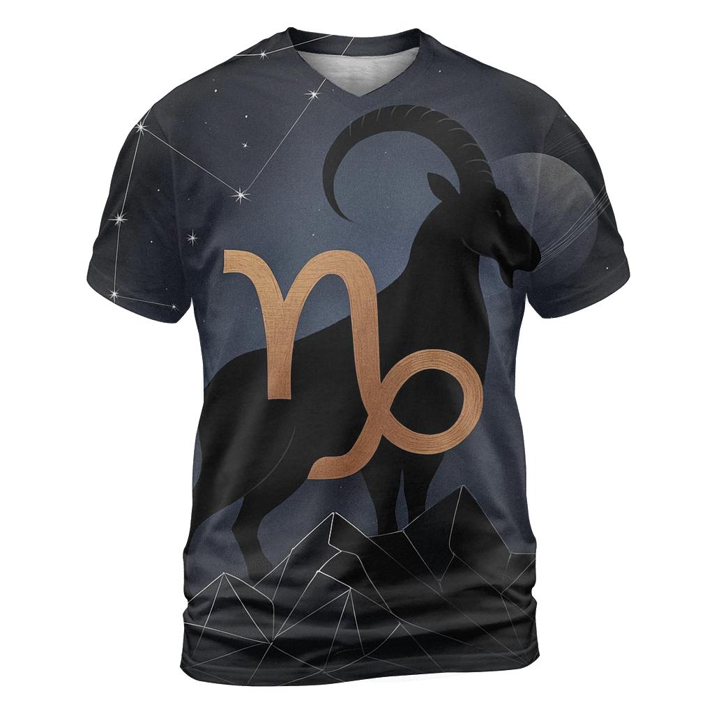 Capricorn Saturnian Mountain Goat Constellation unique graphic print tees