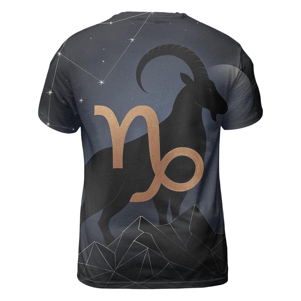 Capricorn Saturnian Mountain Goat Constellation unique graphic print tees