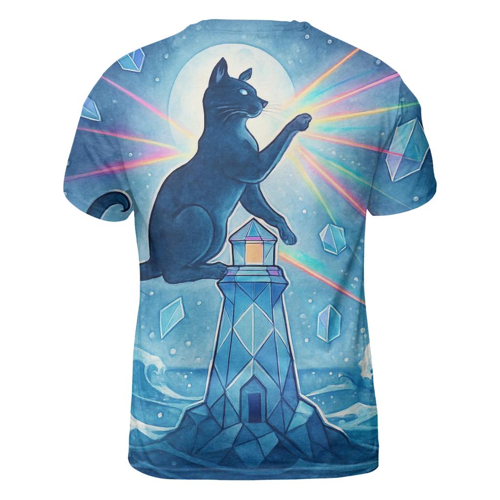 The Prism Lighthouse Cat artistic all-over print tops